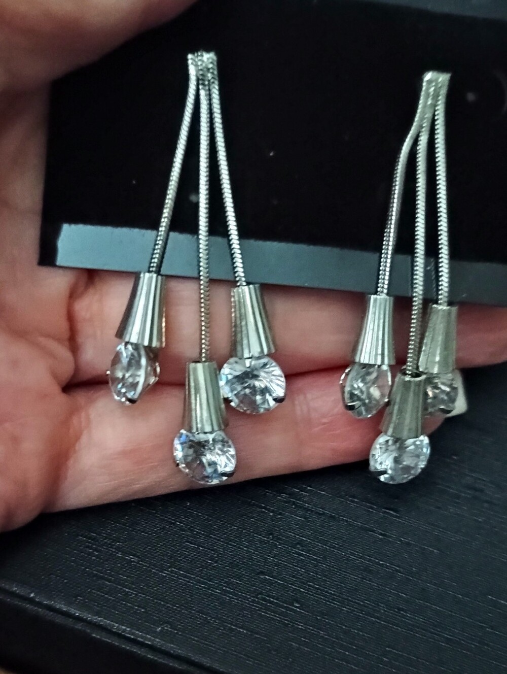 Earrings Crystal Prong Set CZ Dangle Drop